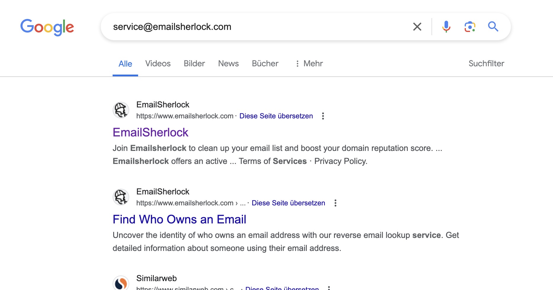Reverse Email Lookup using Google Search